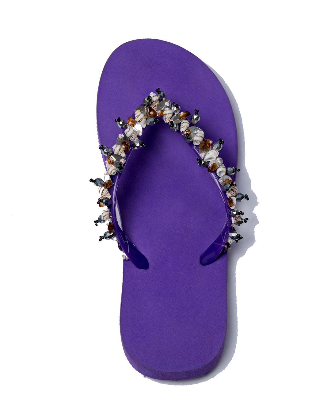 Burgundy Shell Flip Flops Saahra