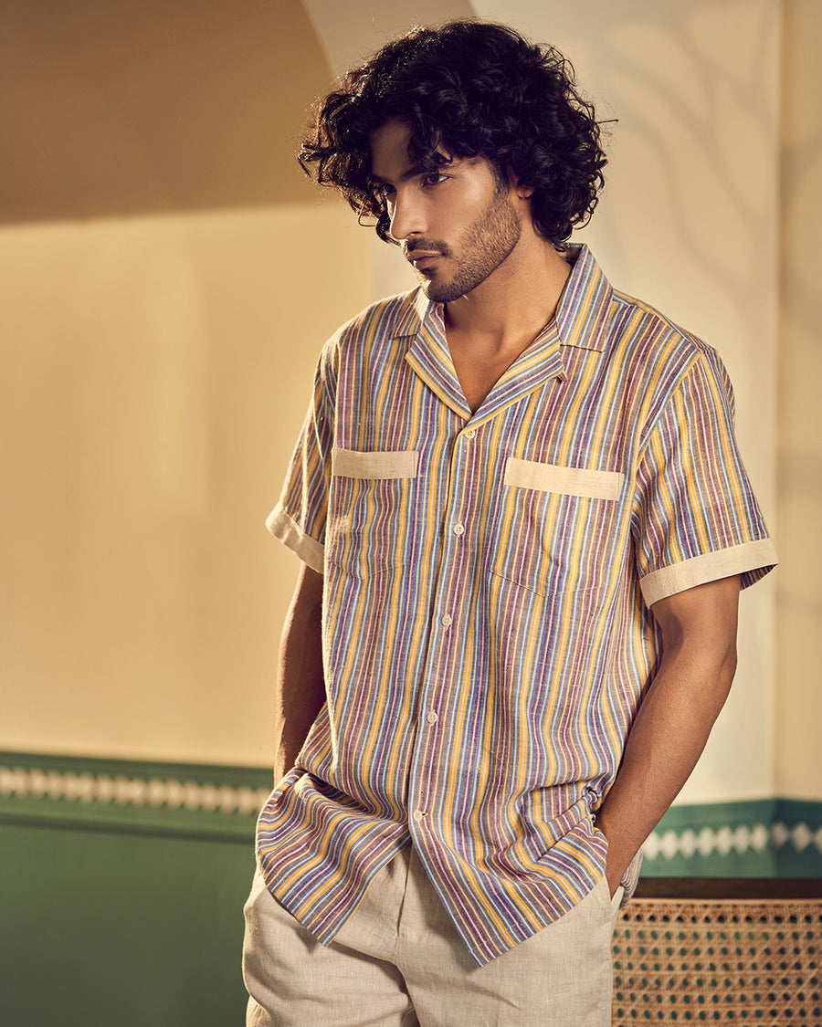 Multicolor Handwoven Relaxed Fit Shirt