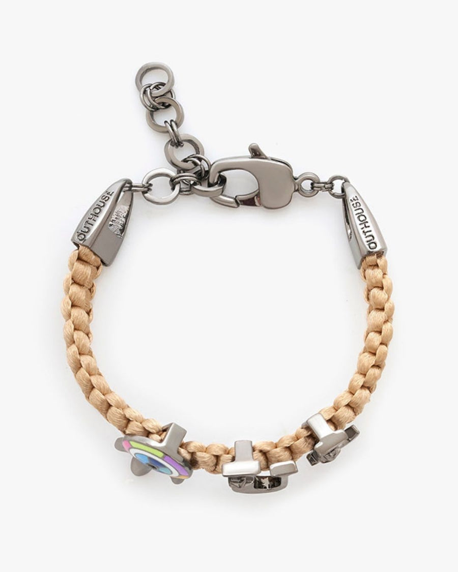 Love Links Bracelet in Sand Brown, Gunmetal Finish