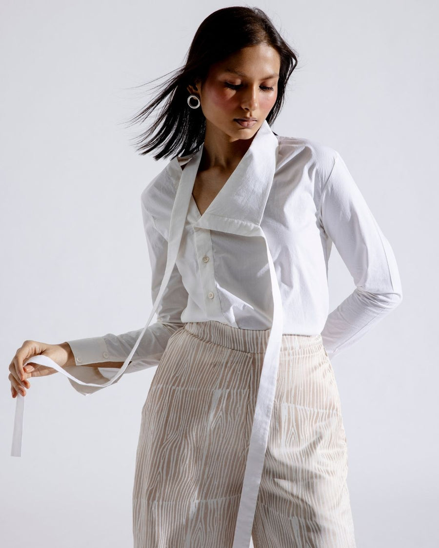 Crisp Ivory Flap Shirt