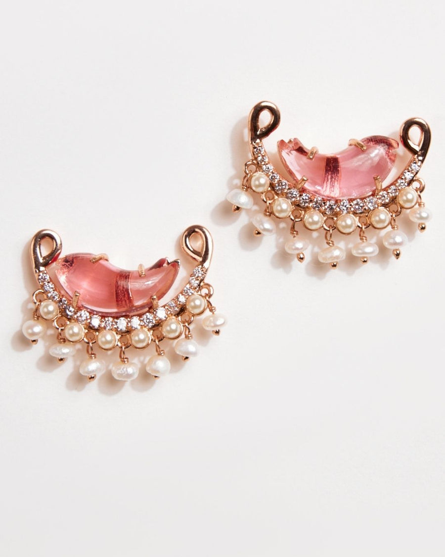 Le Cleo Stud Earrings in Vintage Rose
