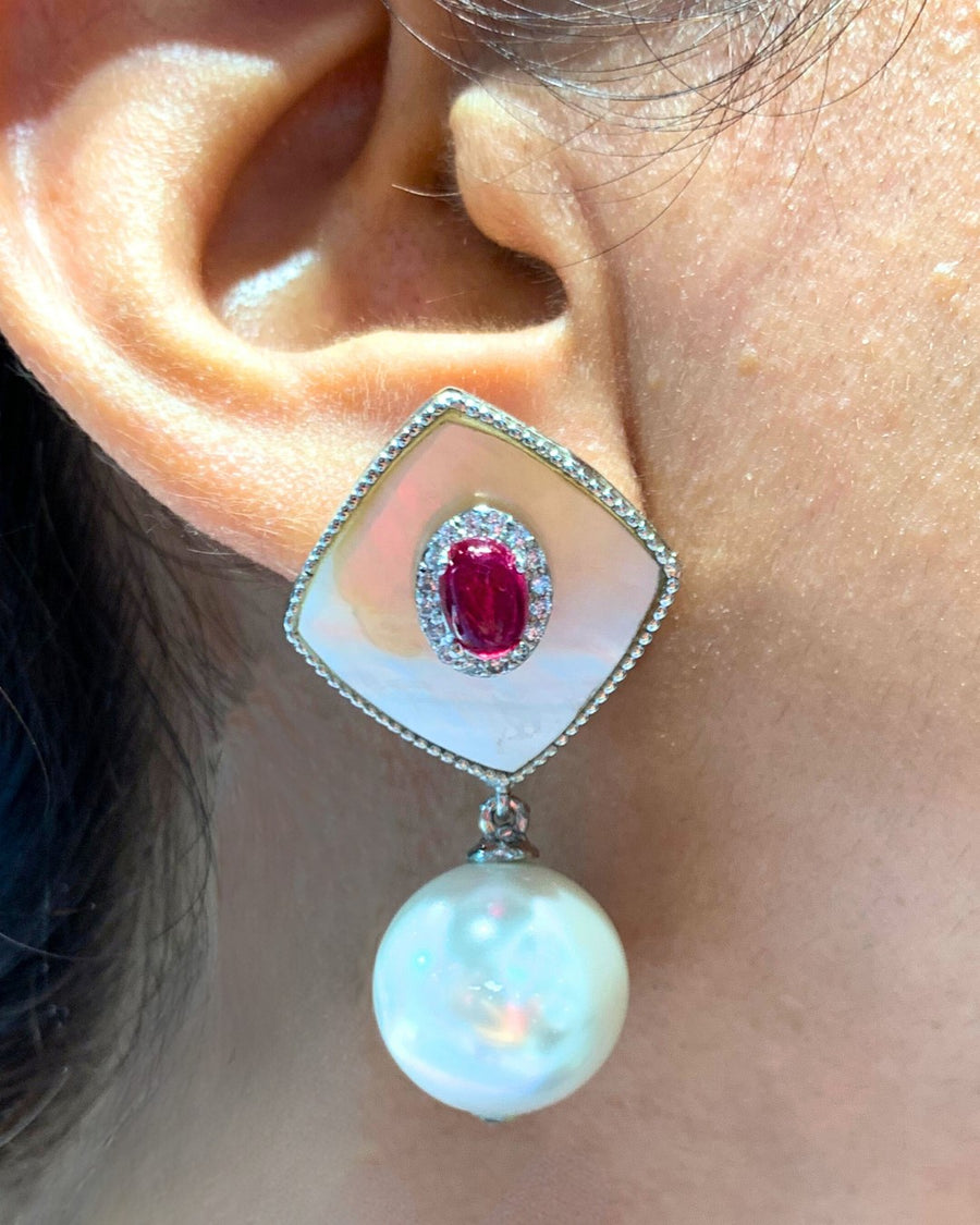 Aster Red Earrings