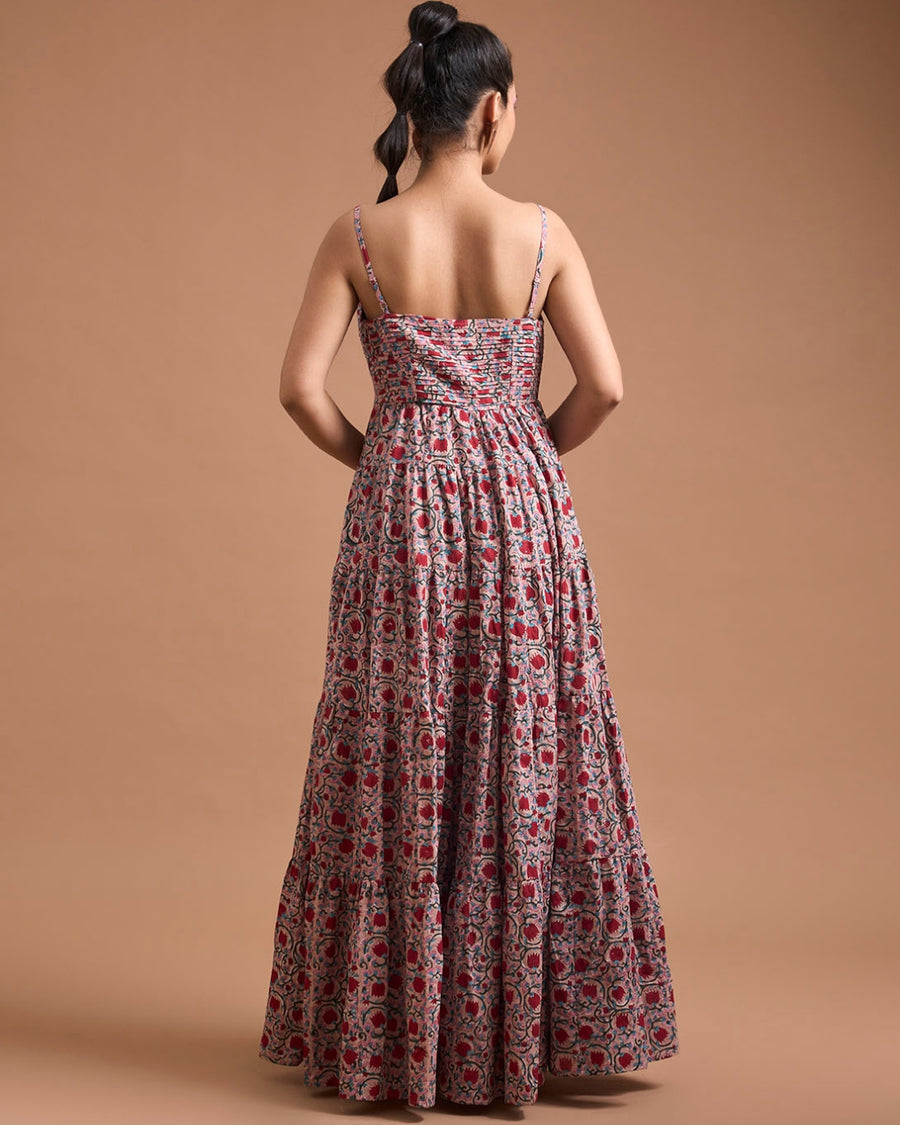 Overall Hand-Printed Volume Dress