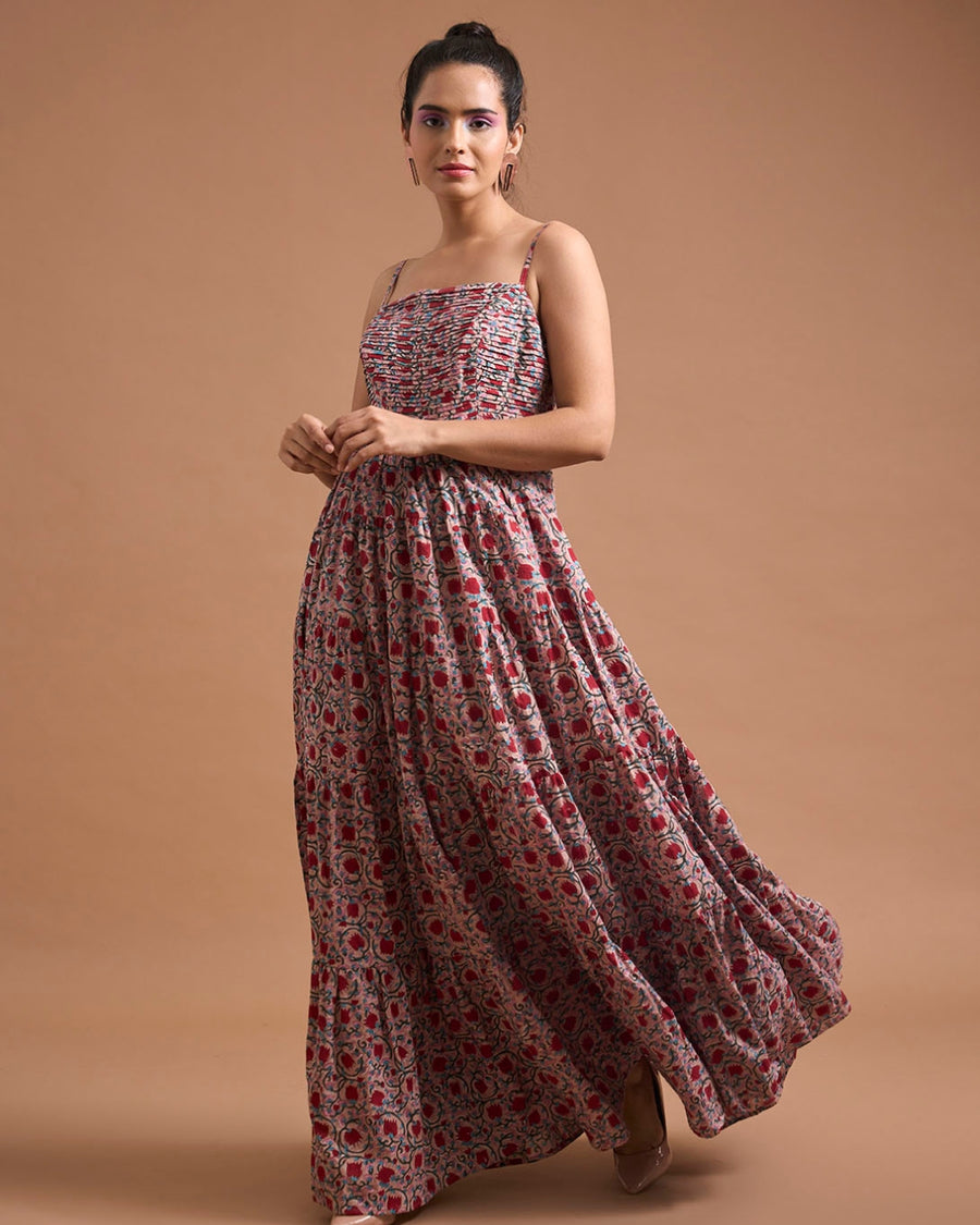 Overall Hand-Printed Volume Dress