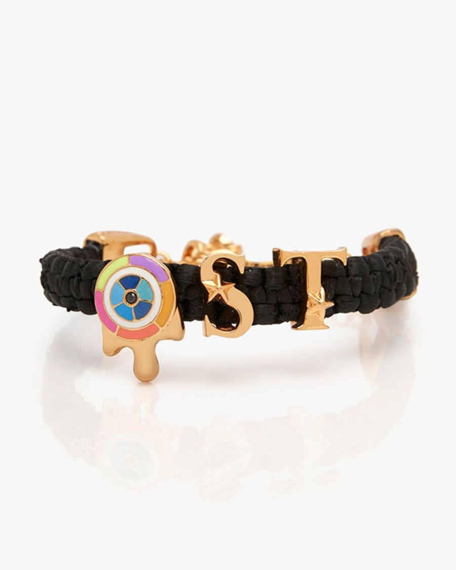 Love Links Bracelet in Black, Gold Finish