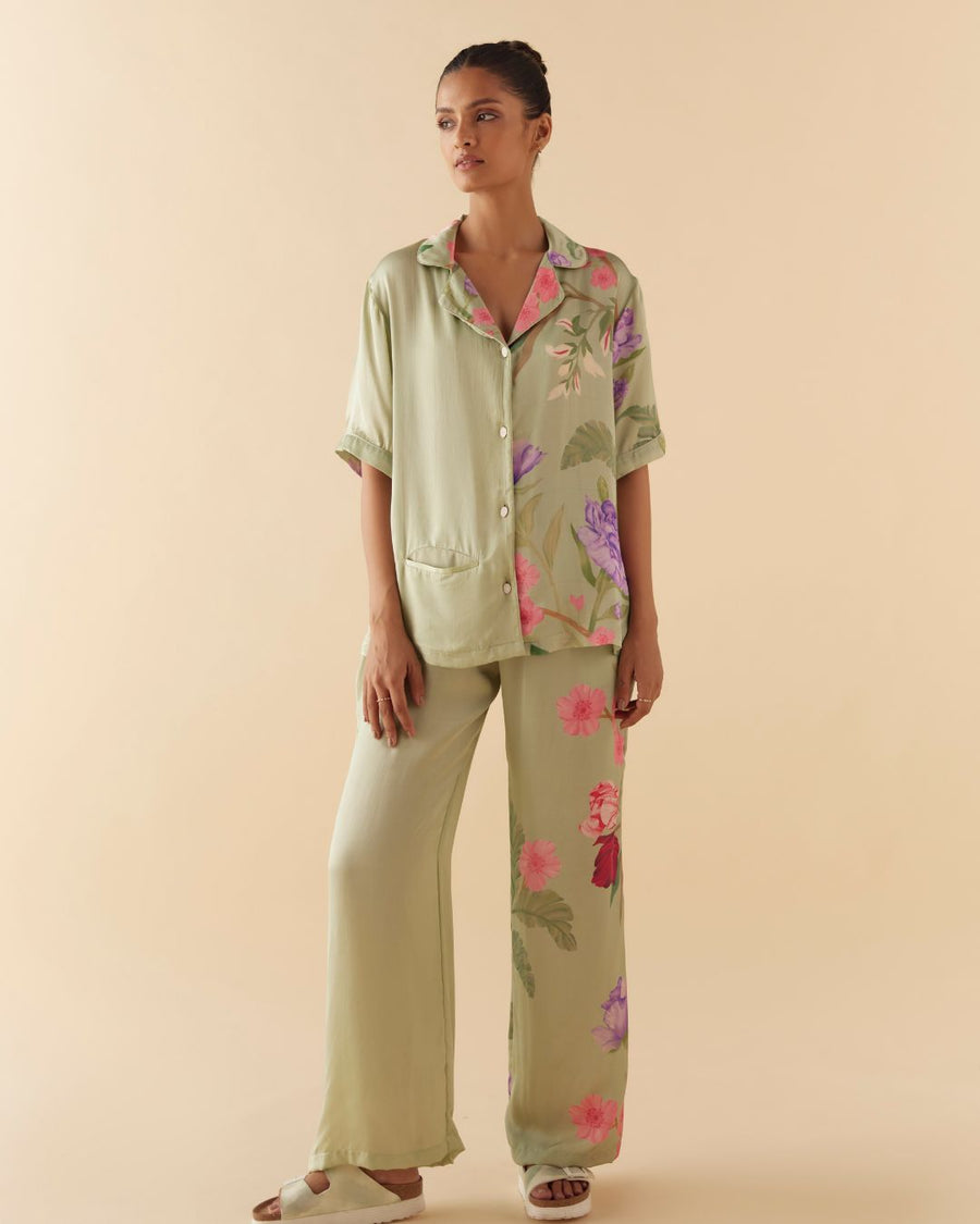 Lounge to Sleep Pajama Set in Sage Green