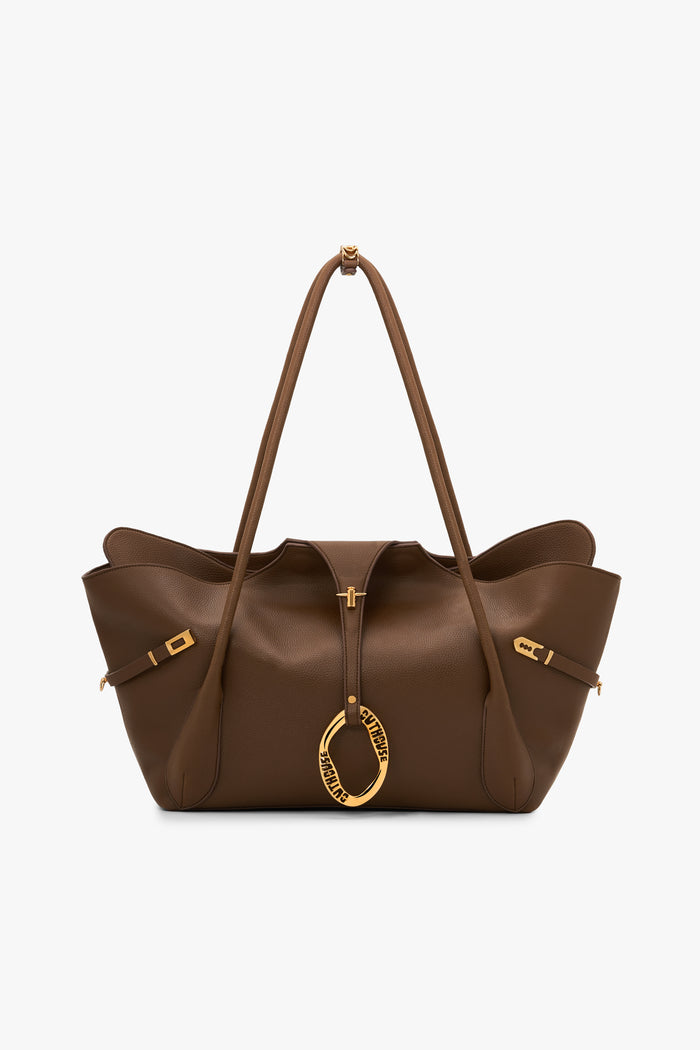 The boss tote in mocha brown