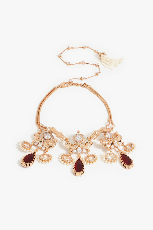 Leopard Crimson Cascade Necklace