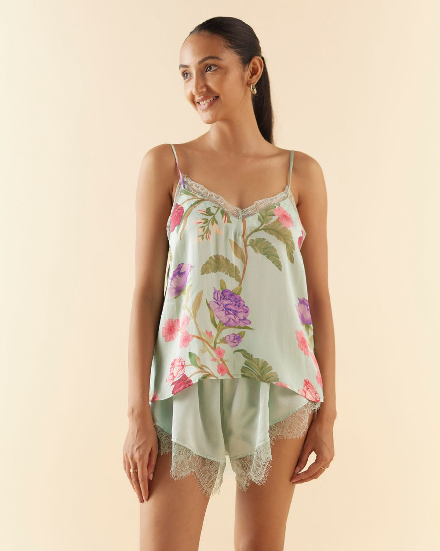 Celeste Floral Dream Camisole Set with Lace