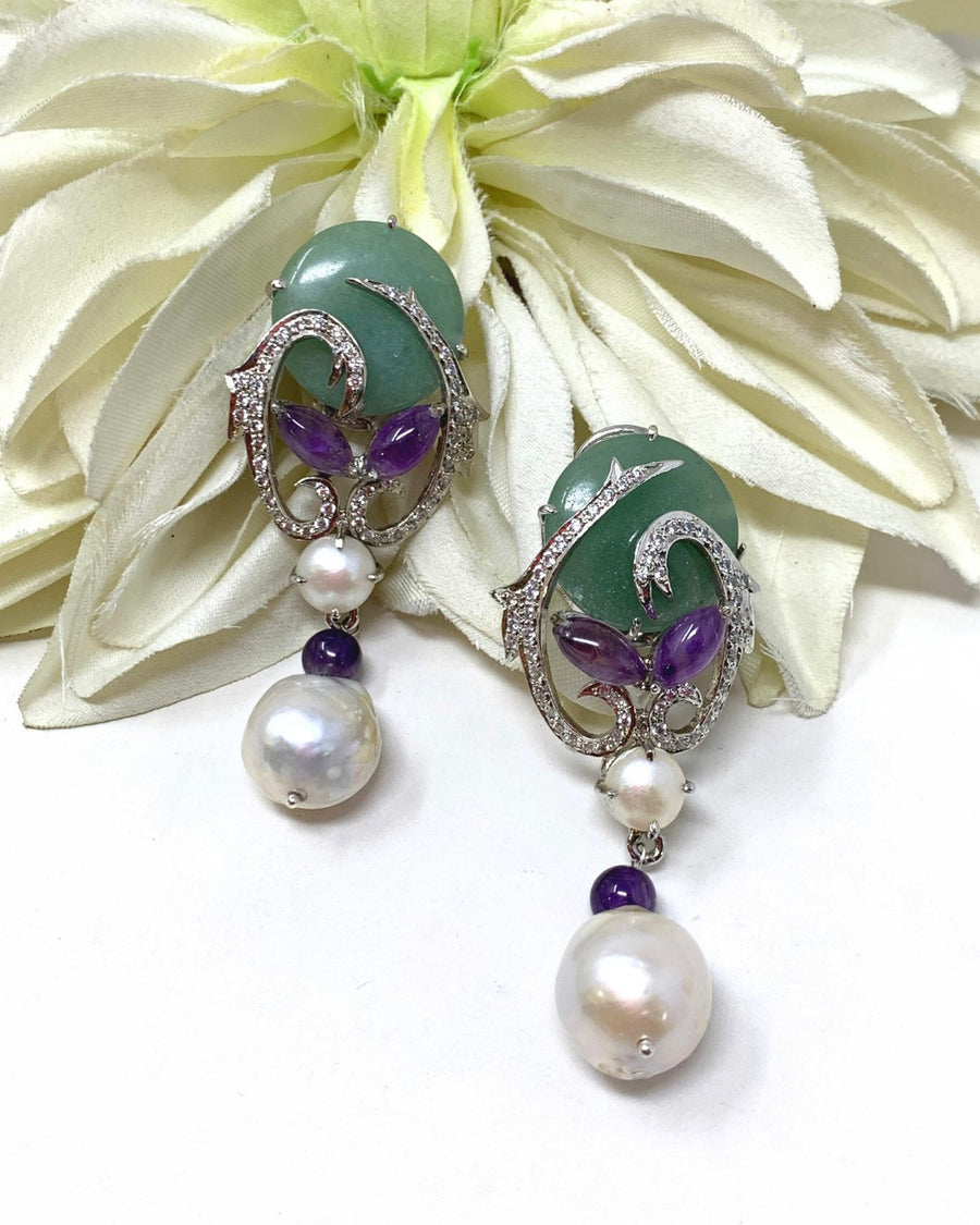 Jade Flourite Earrings