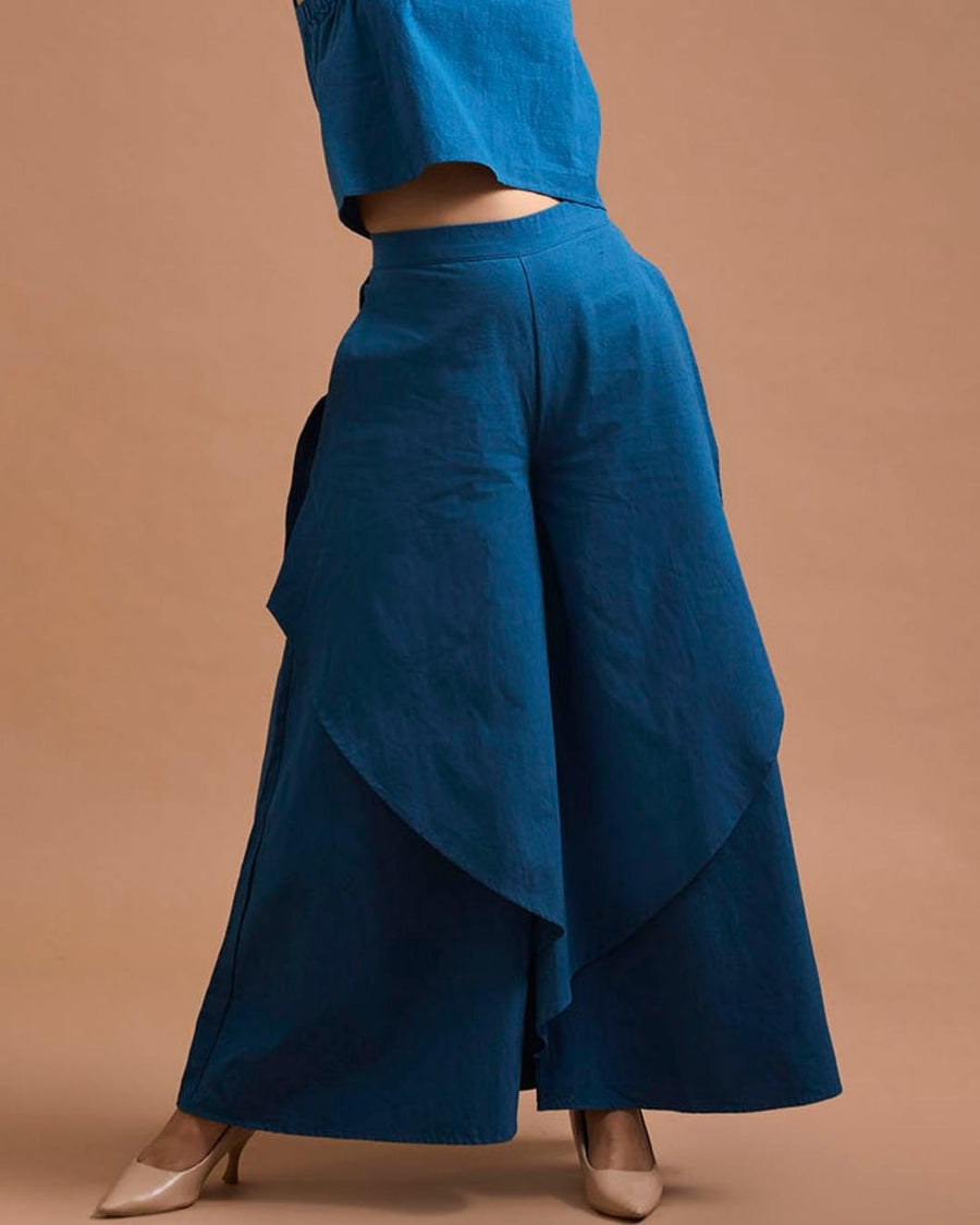 Indigo Drape Layered Pants