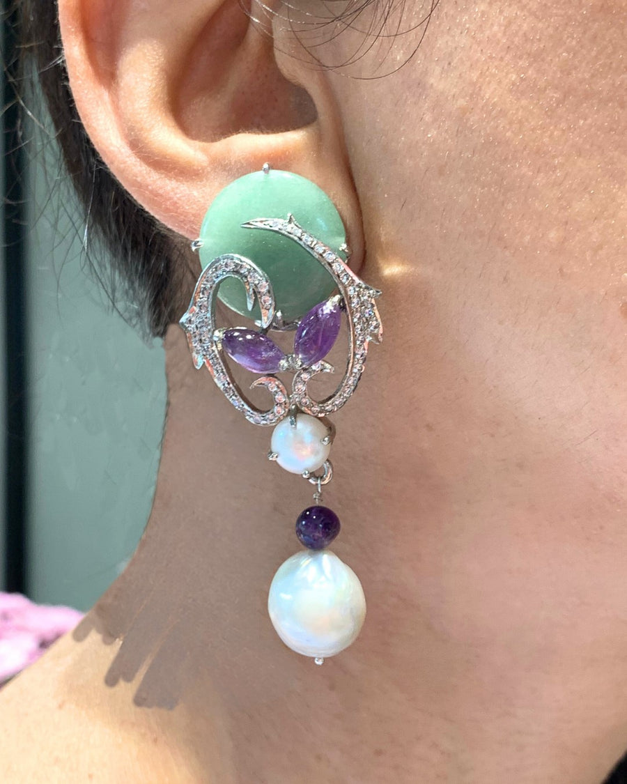 Jade Flourite Earrings