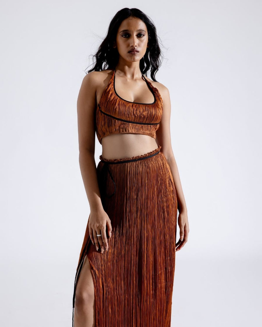 Bronze Ruched Skirt