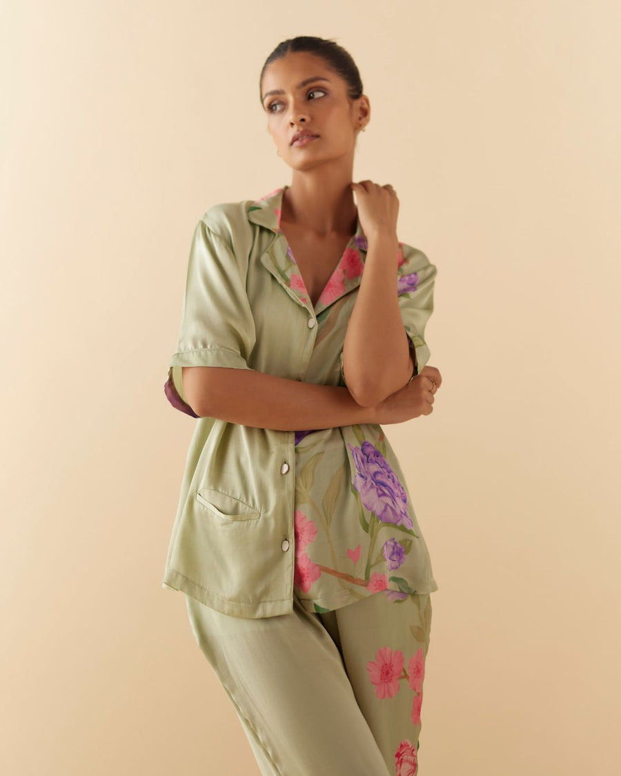 Lounge to Sleep Pajama Set in Sage Green