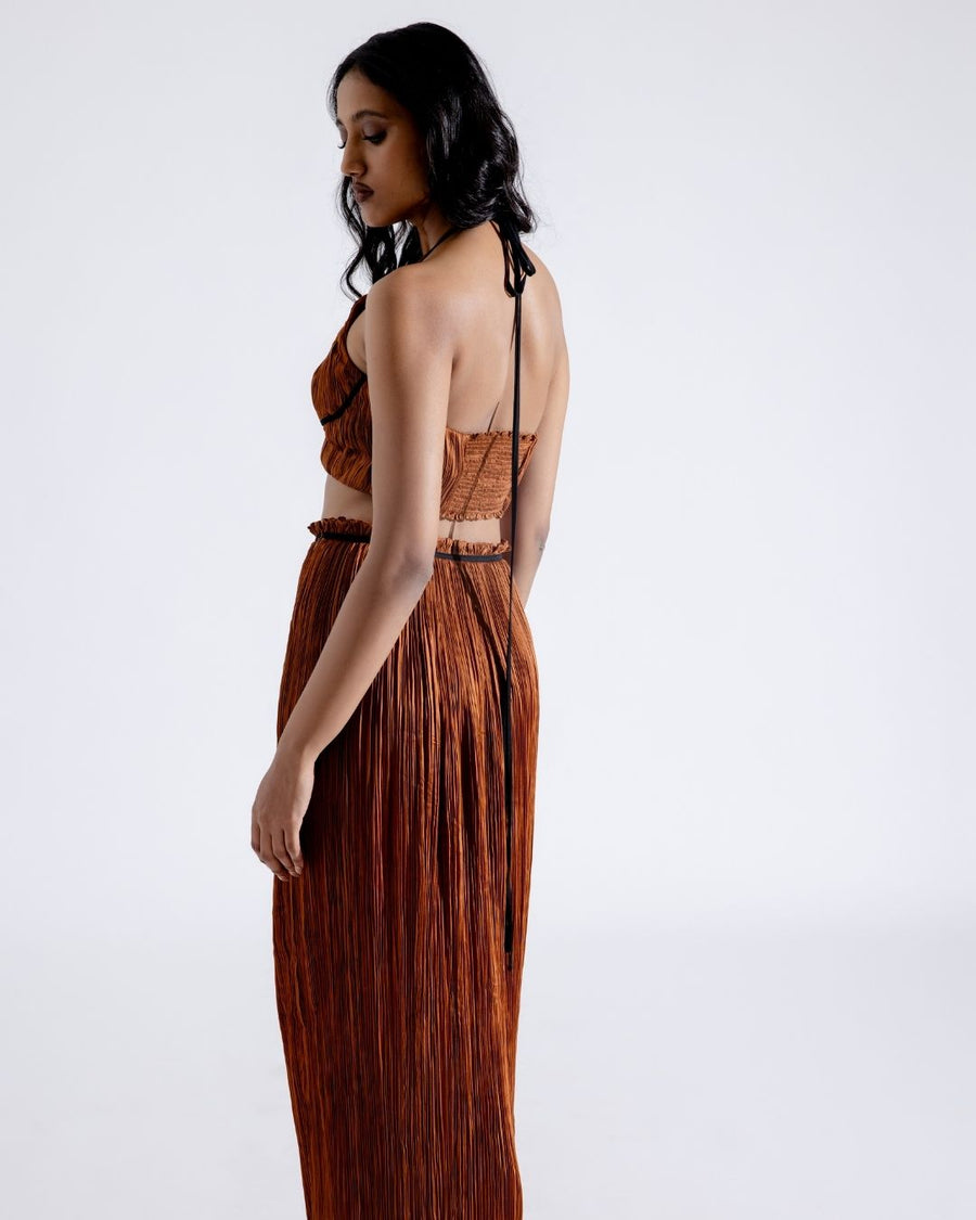 Bronze Ruched Skirt