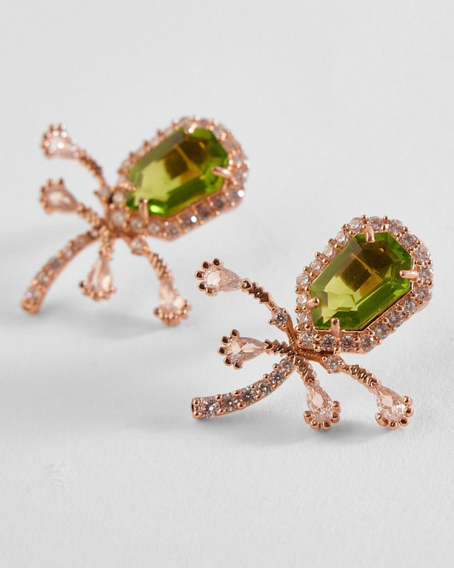 The Faena Mini Stud Earrings in Jade Green