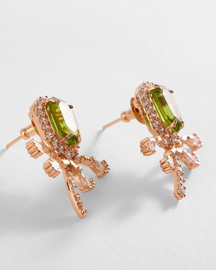 The Faena Mini Stud Earrings in Jade Green