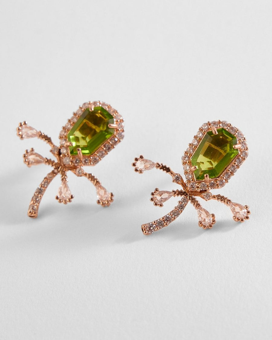 The Faena Mini Stud Earrings in Jade Green