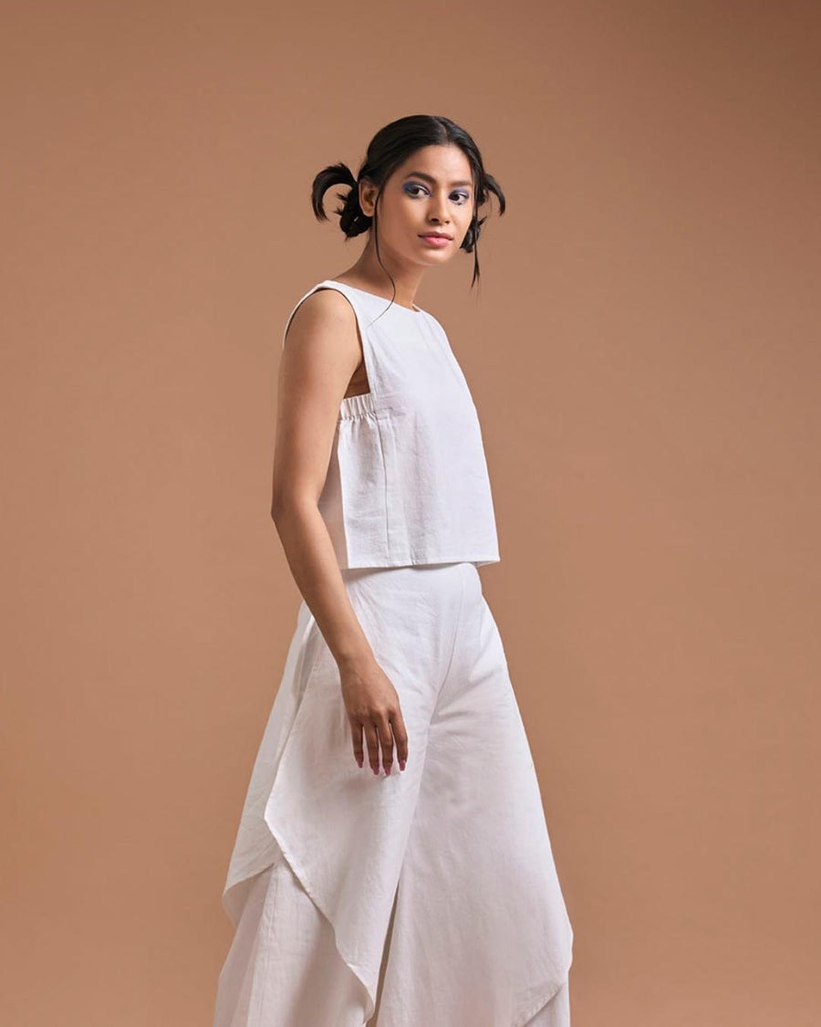 White Breathable Serenity Khadi Top