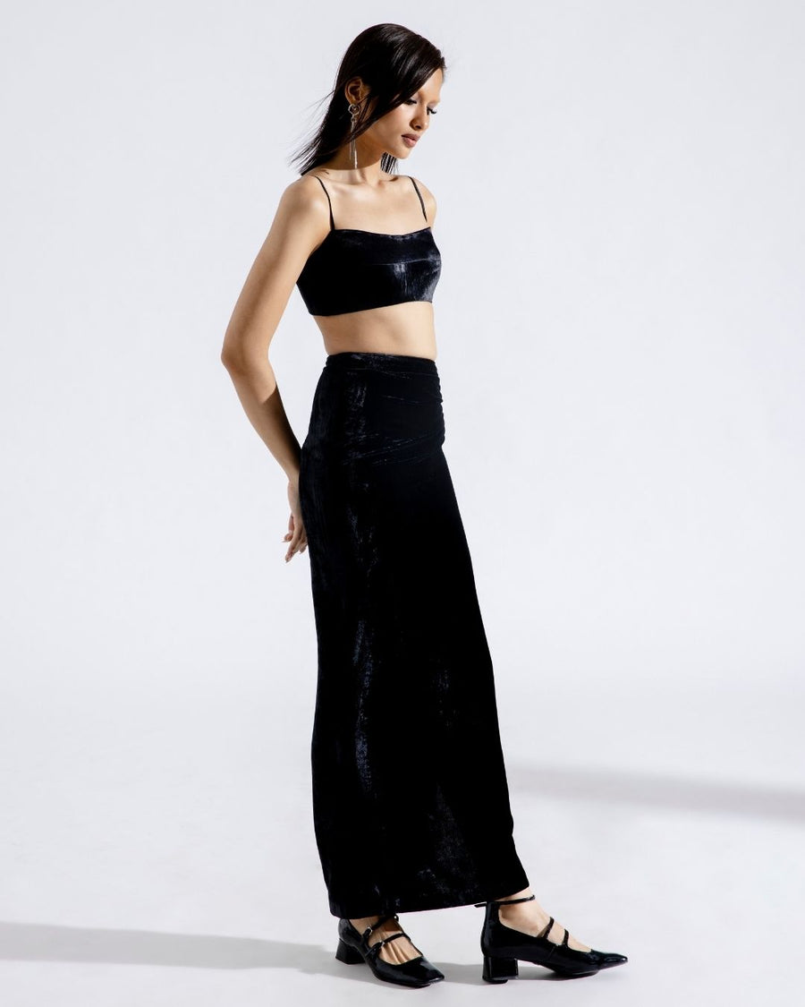 Clara Silk Velvet Skirt