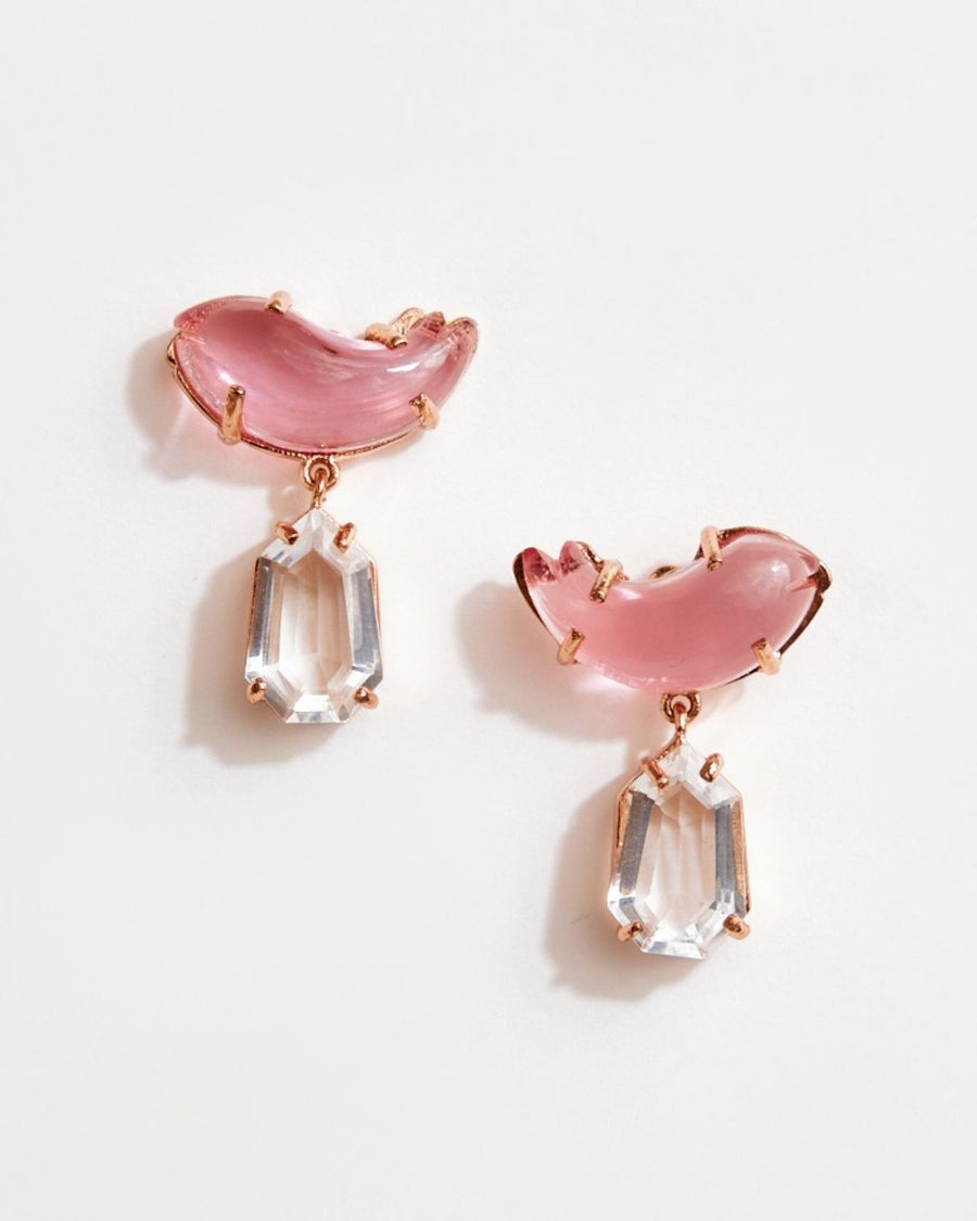 Le Cleo Drop Earrings in Vintage Rose