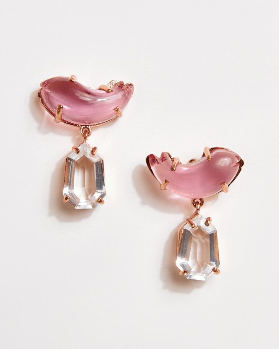 Le Cleo Drop Earrings in Vintage Rose