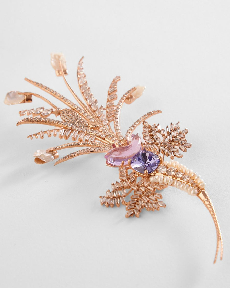 Le Sunset Palm Brooch in Tanzanite