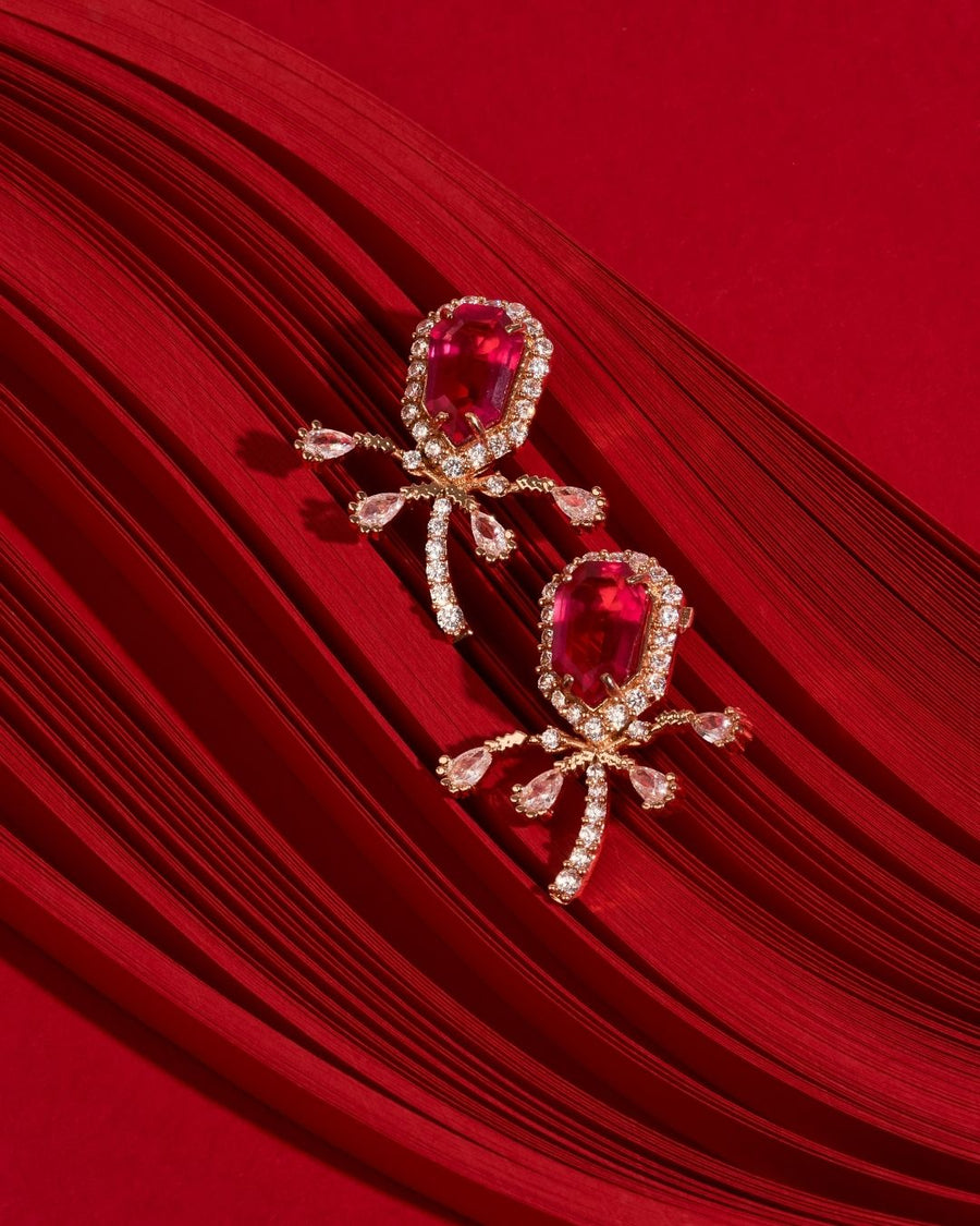 The Faena Mini Stud Earrings in Vintage Rose