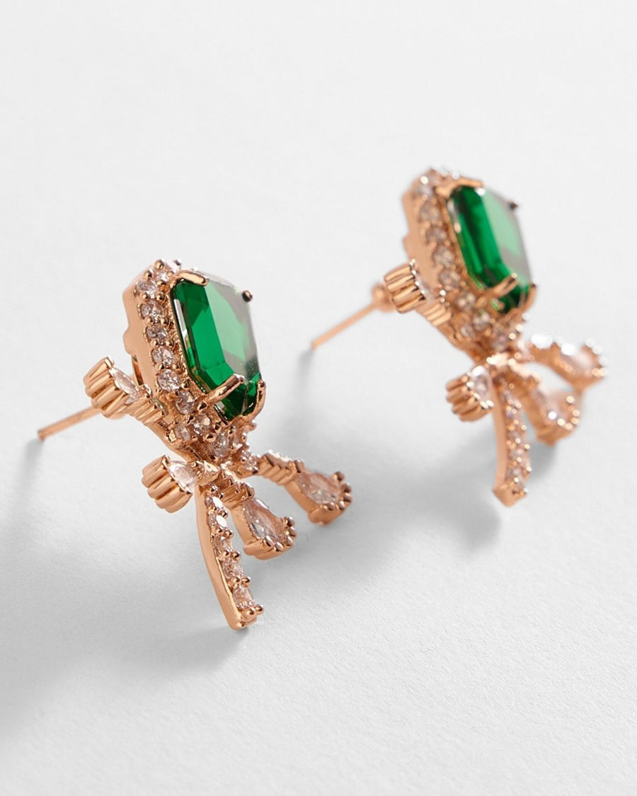 The Faena Mini Stud Earrings in Emerald Green