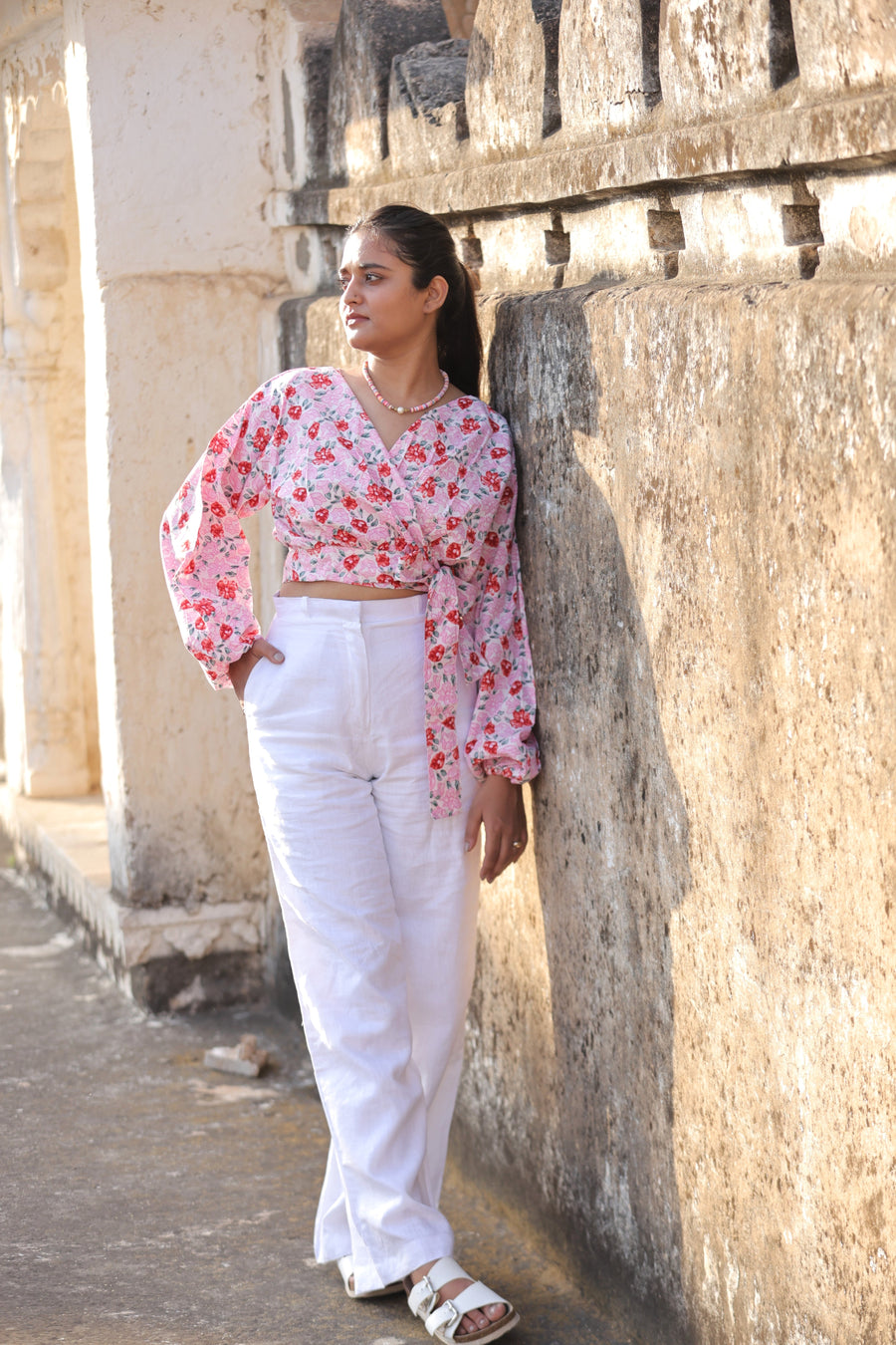 All Good Wrap Top - Red Rose