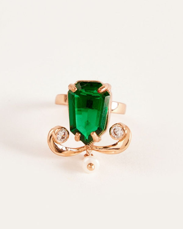 The Faena Gemstone Ring in Jade Green