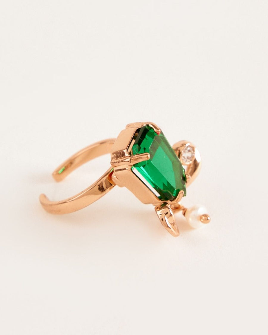 The Faena Gemstone Ring in Jade Green