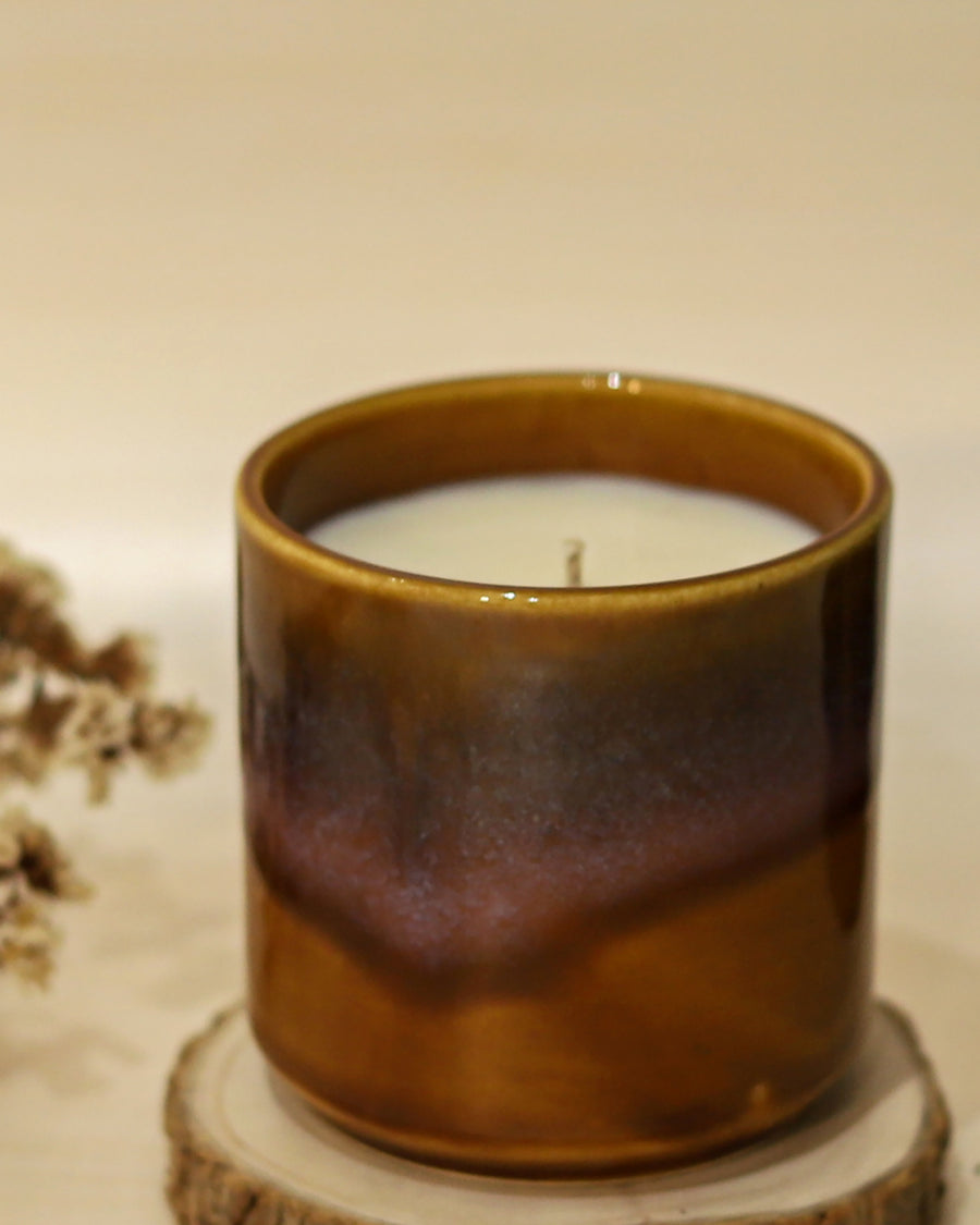 Llum Mahogany Teakwood Ceramic Premium Scented Candle Gift
