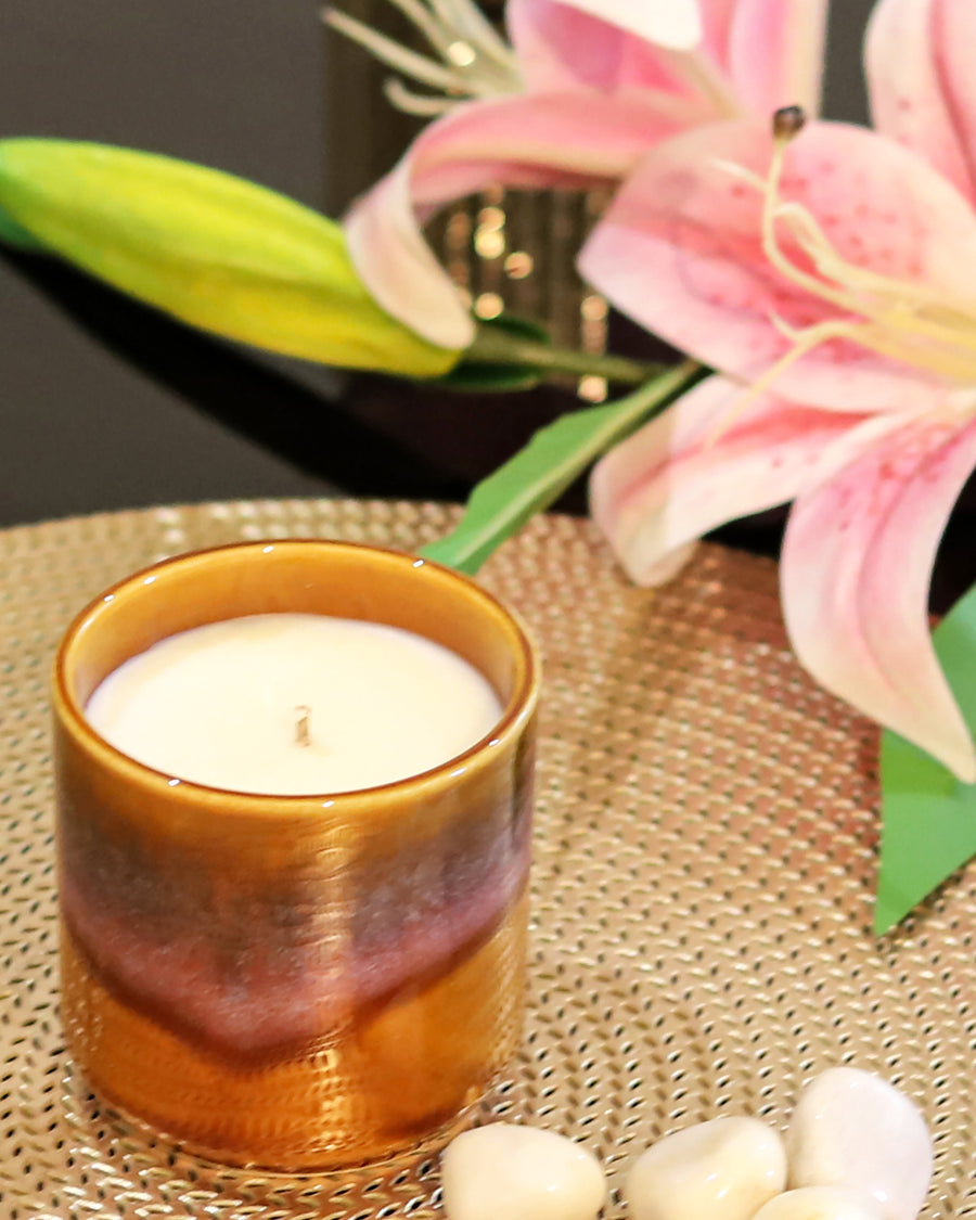 Llum Mahogany Teakwood Ceramic Premium Scented Candle Gift