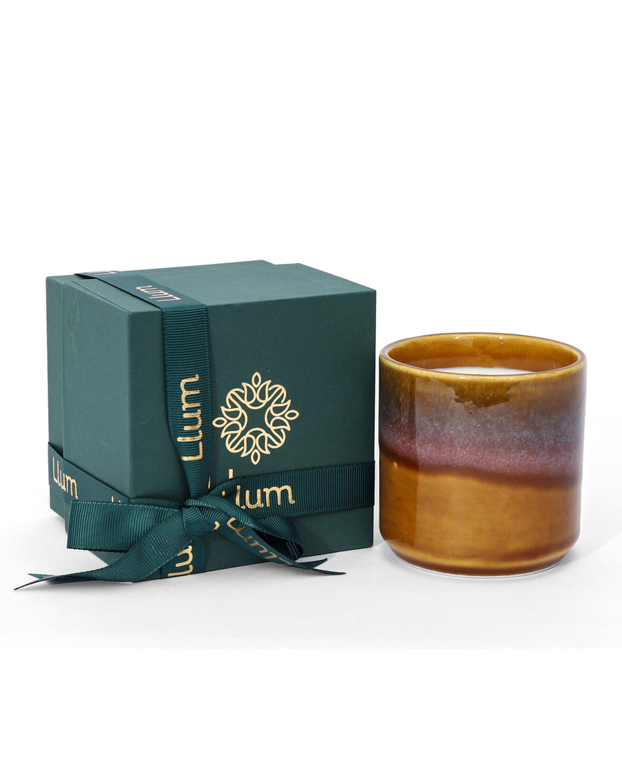 Llum Mahogany Teakwood Ceramic Premium Scented Candle Gift