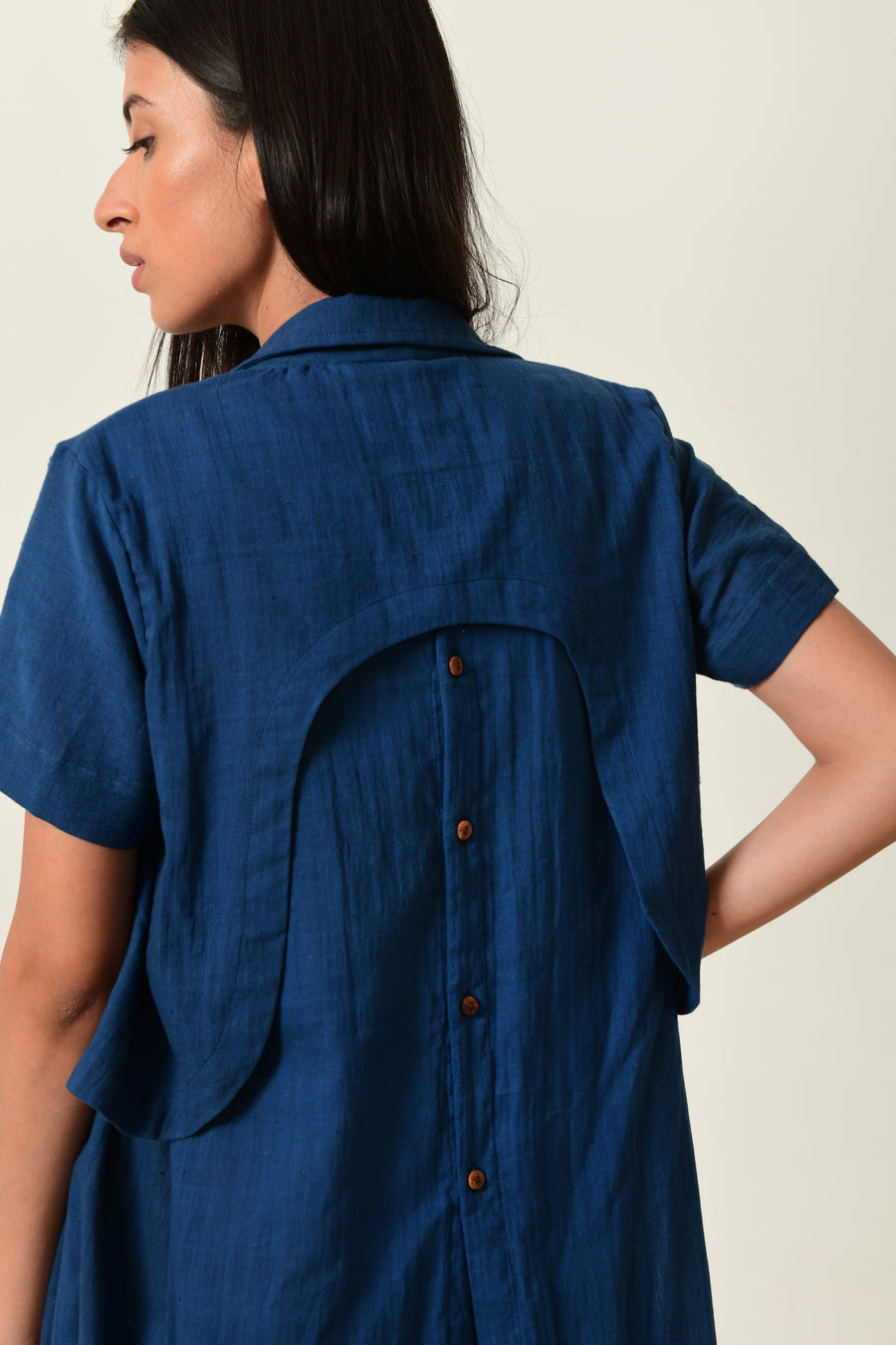 Khadi block printed back Open Jacket/Slip