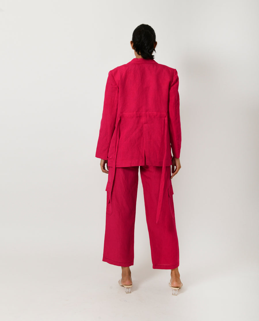 Viva Magenta Linen Blazer Co-ord