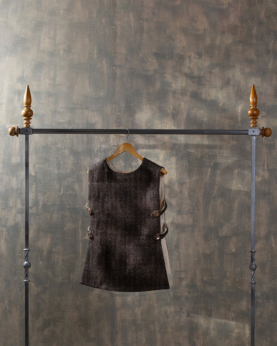 Herringbone Sleeveless side closure Tweed &  Corduroy Jacket