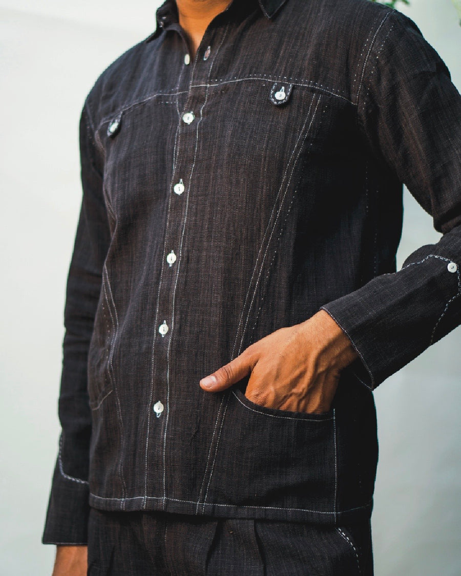 Sonder Panelled Shirt & Hem Detail Shorts
