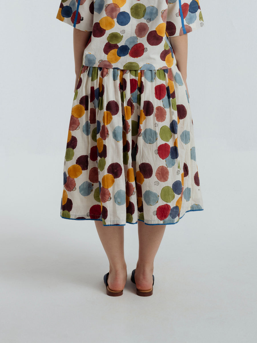 Void polka pleated skirt
