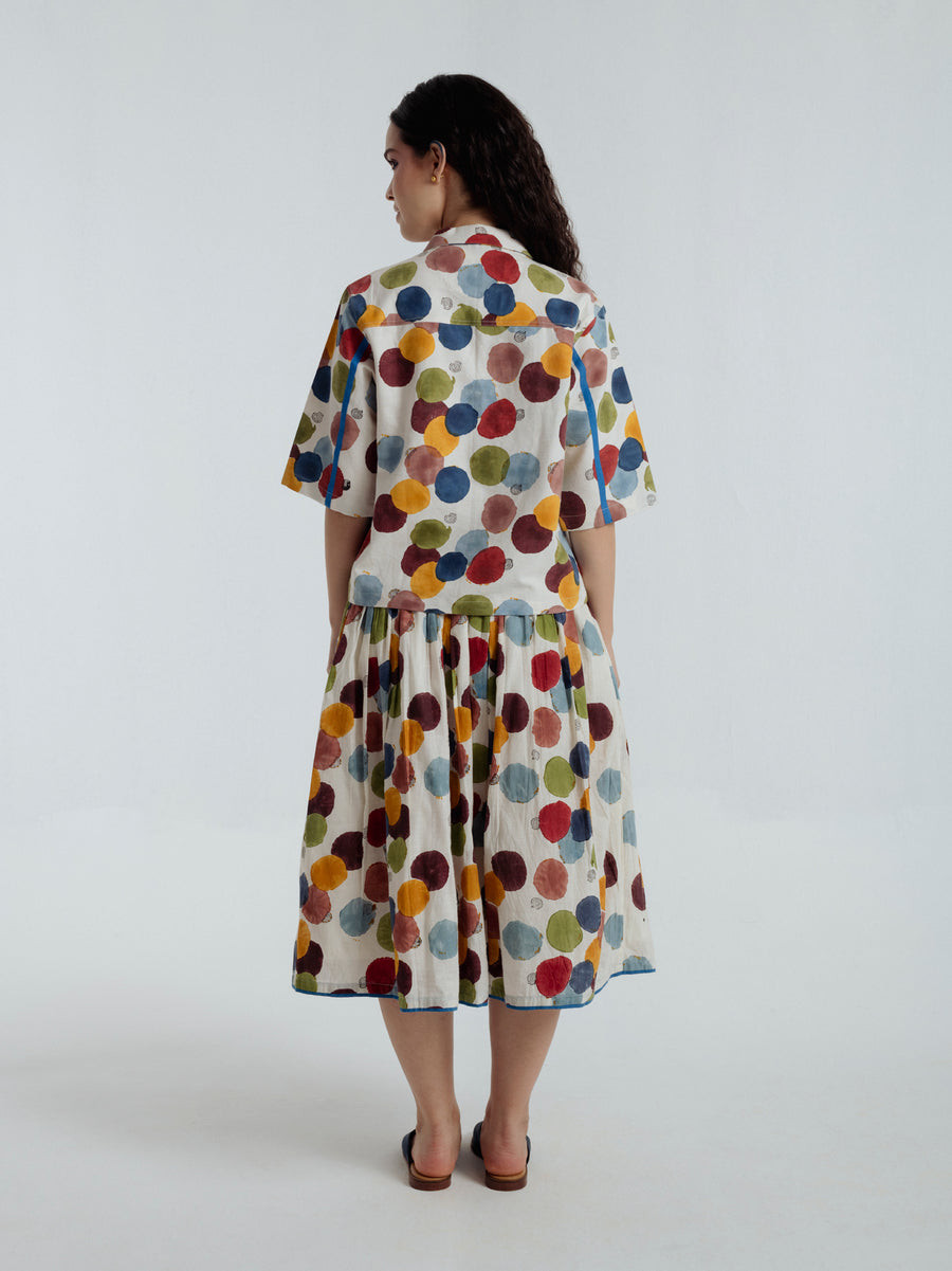 Void polka pleated skirt
