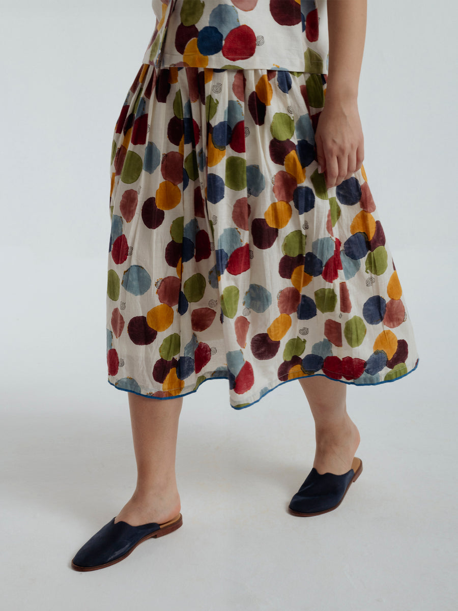 Void polka pleated skirt