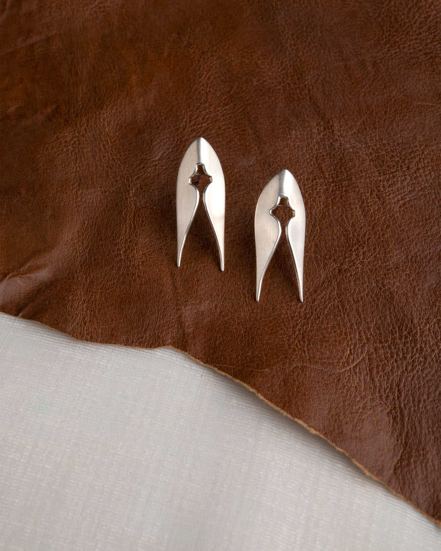 Kavach Small Silver Earrings