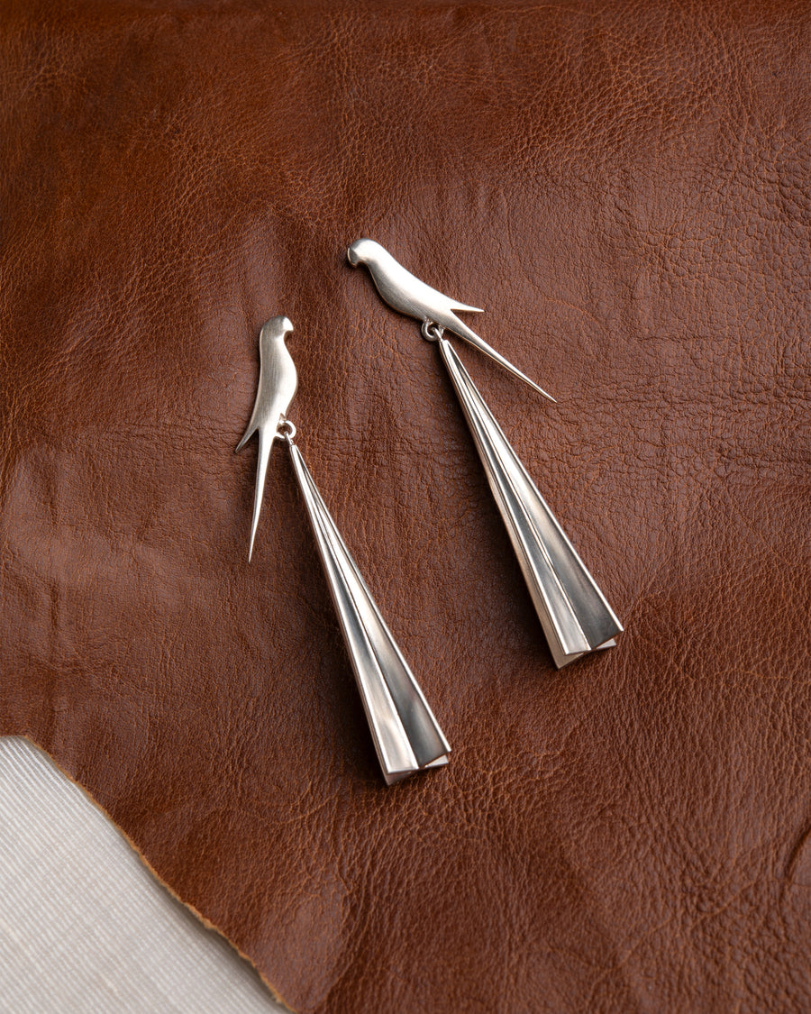 Perched Tota Earring Silver