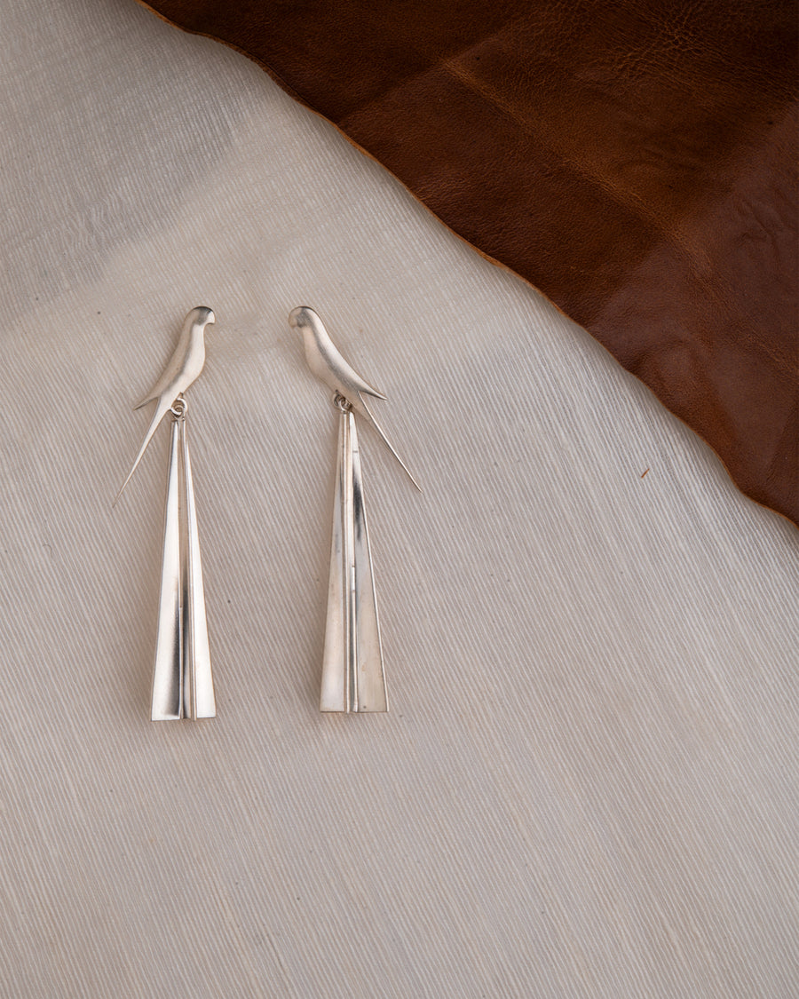 Perched Tota Earring Silver