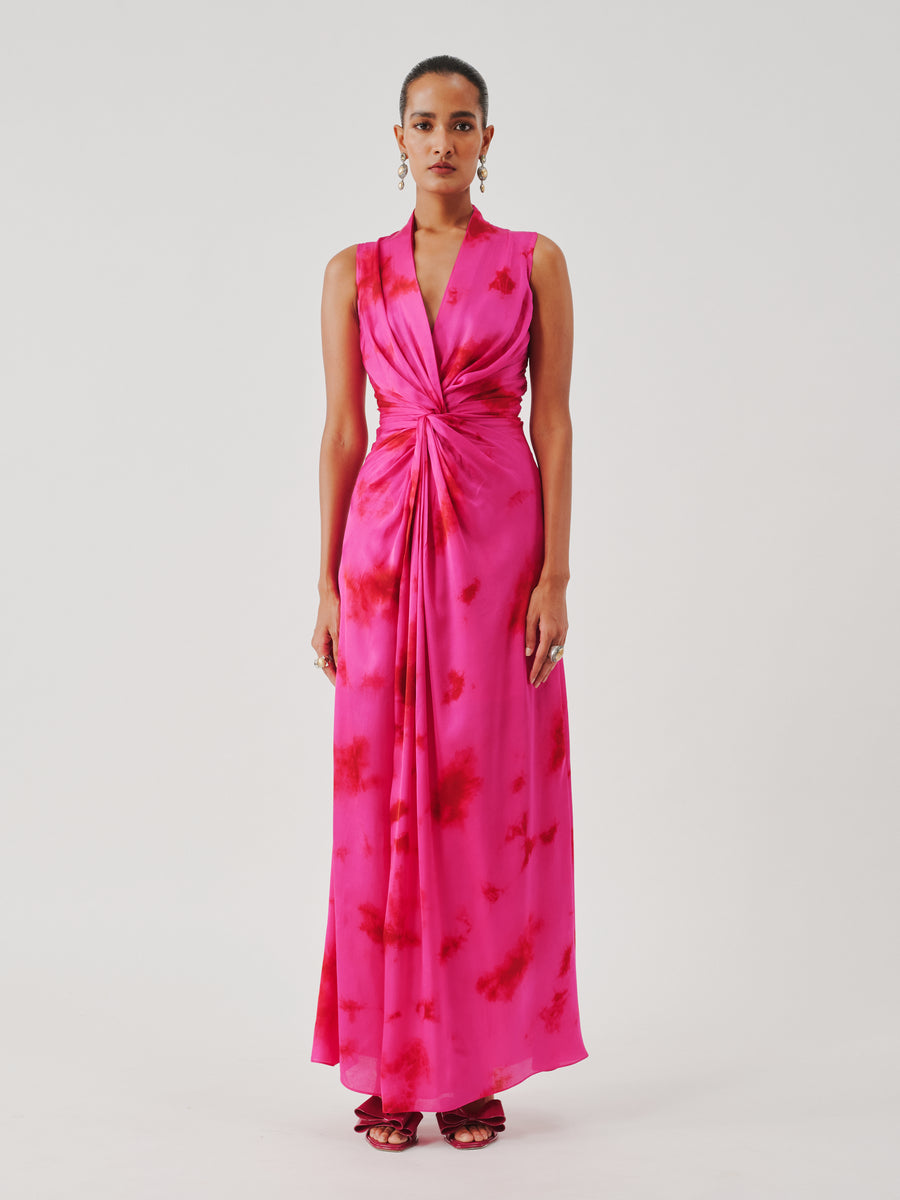 Kiara Draped Dress in Pink