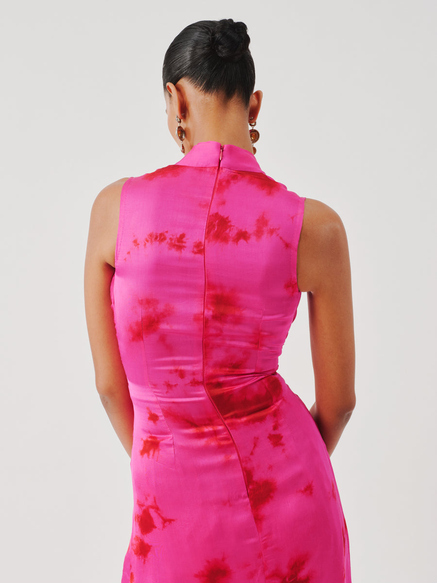 Kiara Draped Dress in Pink