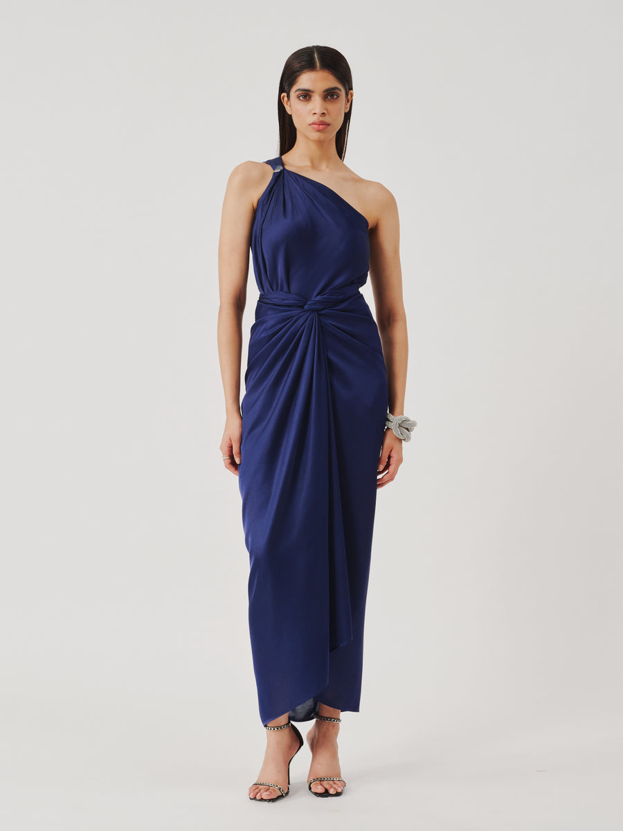 Deep Water Drape Sarong Dress