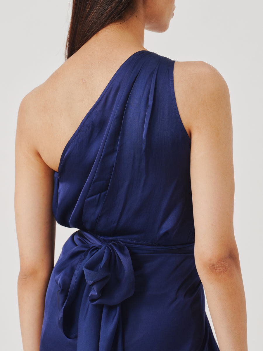 Deep Water Drape Sarong Dress