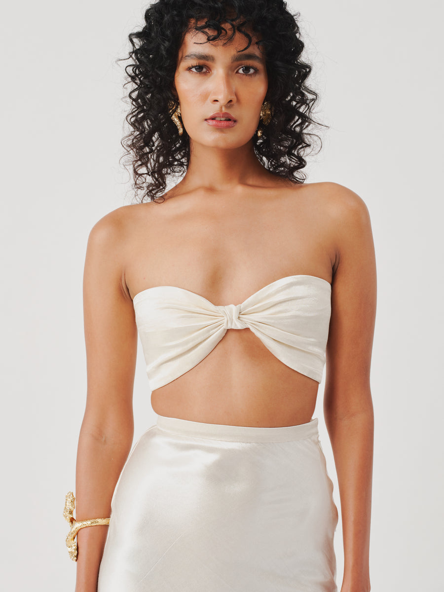 Mystery Bandeau Top in Ivory
